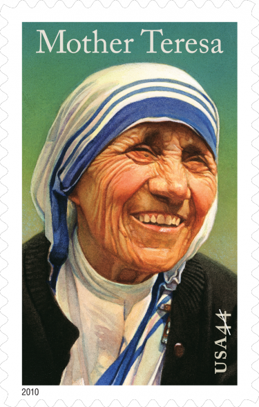 Mother Teresa, 44¢ - Mother Teresa Us Postage Stamp (375x590), Png Download