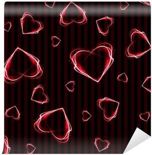 Seamless Glowing Hearts Background Wallpaper Wall Mural - Tapices De Corazones (400x400), Png Download