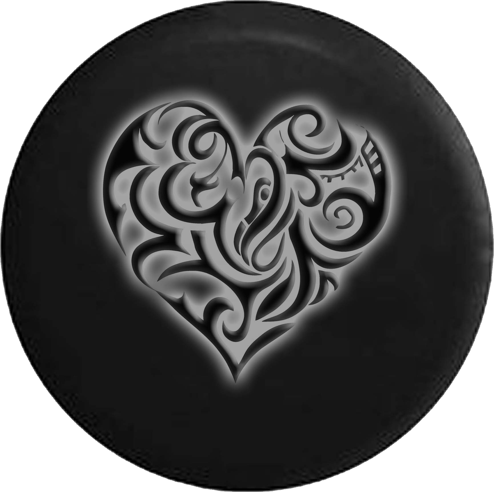 Glowing Tribal Heart Jeep Off Road Rv Camper Spare - Heart Drawings For Your Boyfriend (1728x1721), Png Download