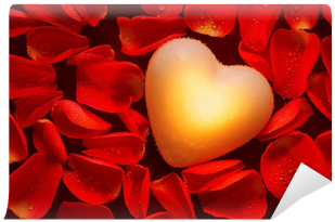 Glowing Heart Amongst Red Rose Petals Wall Mural • - Stock Photography (400x400), Png Download