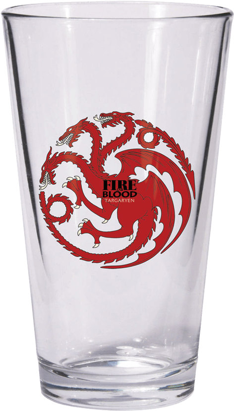 Game Of Thrones Targaryen Sigil Pint Glass - Game Of Thrones House Targaryen Logo (850x850), Png Download