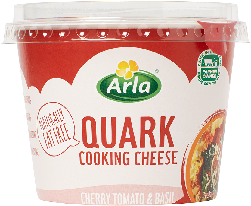 Cherry Tomato & Basil Cooking Cheese - Arla Quark Tomato And Basil (1000x875), Png Download