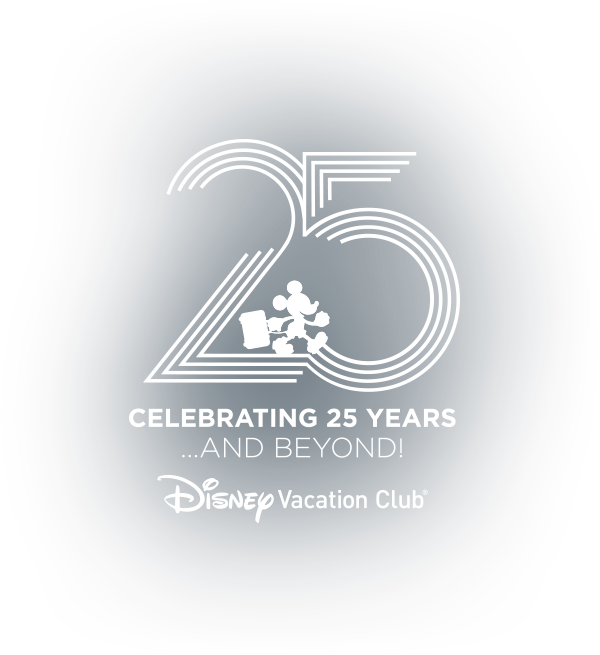 Disney Vacation Club Dvc 25th Anniversary Logo - Celebrating 25 Years Logo Png (600x655), Png Download