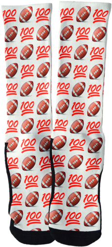 Football Emoji Crew Socks - Sock (250x521), Png Download