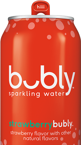 Bubly Strawberry Sparkling Water 12 Can Mini Pack - Bubly Cherry (342x596), Png Download