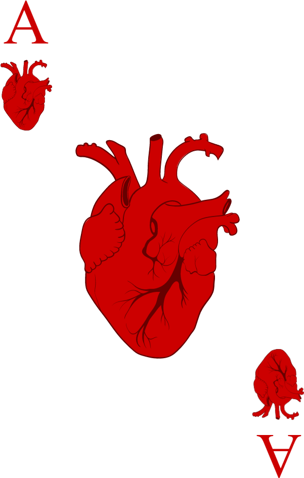Ace Of Hearts - Drawing (600x994), Png Download