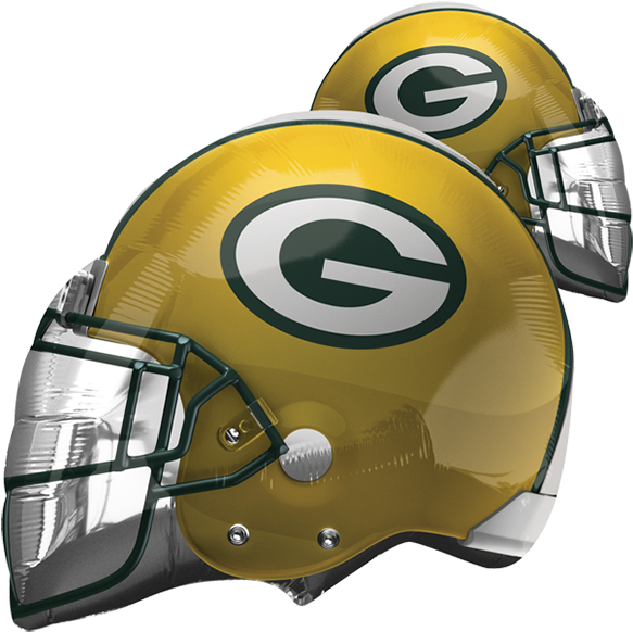 Green Bay Packers Helmet Supershape - 21" Green Bay Packers Helmet Nfl Balloon - Mylar Balloons (600x600), Png Download