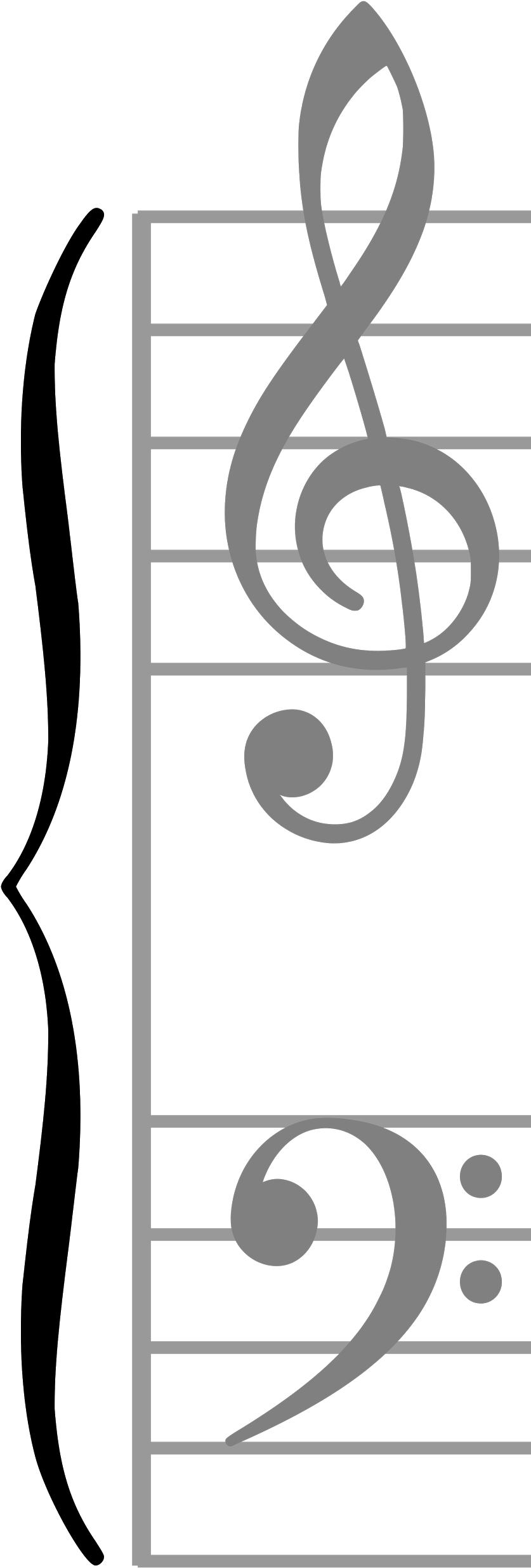 The Black Curvy Line Here Is Called A “brace - Diagram Of A Great Stave (886x2500), Png Download