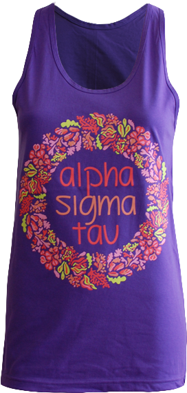 Alpha Sigma Tau Flower Wreath Tank By Adam Block Design - Wreath (464x585), Png Download