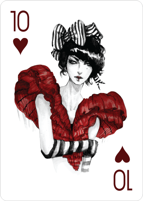 Connie Lim Playing Cards Op Art, Ace Of Hearts, Queen - Ace Of Hearts Art Print - Mini By Connie Lim (521x768), Png Download