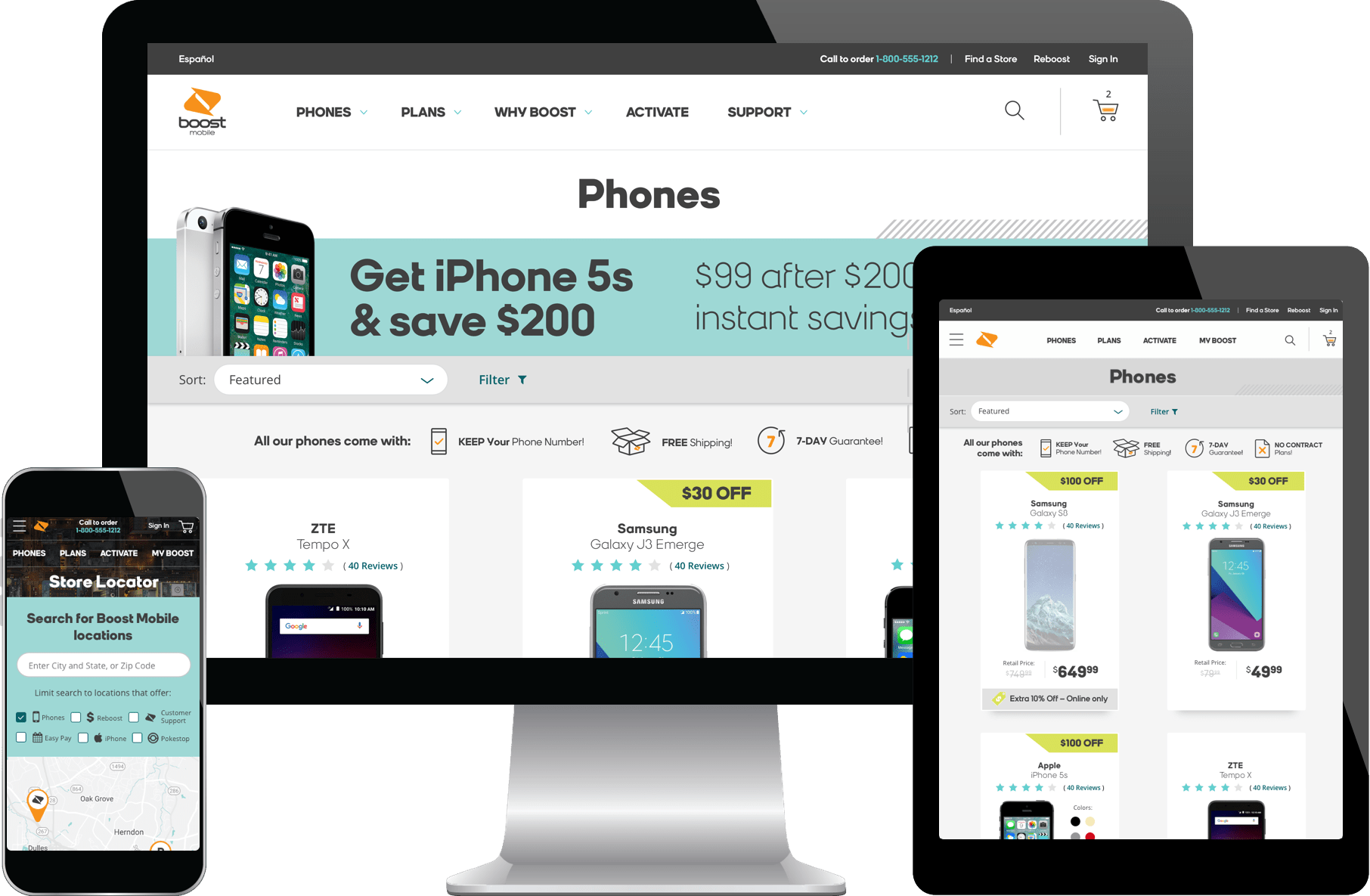 Boost Mobile Shop Redesign - Iphone (1812x1185), Png Download