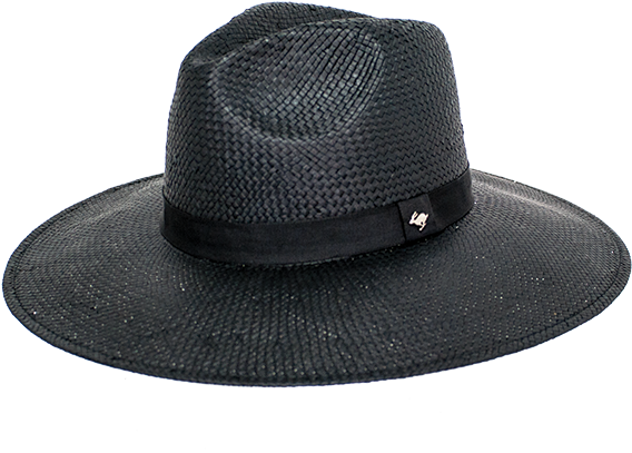 Alexa Wide Brim Straw Hat Black - Hat (600x600), Png Download