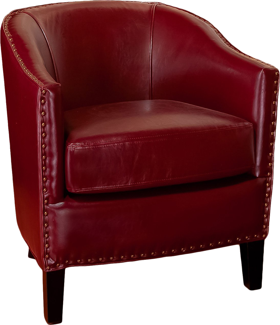 Ezra Oxblood Leather Chair (900x1043), Png Download