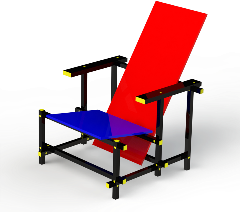 Red And Blue Chair On Behance - Red Blue Chair (813x800), Png Download