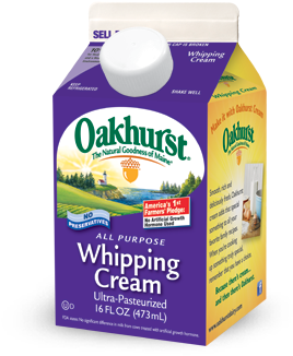 Whipping Cream Pint - Oakhurst Dairy (356x523), Png Download