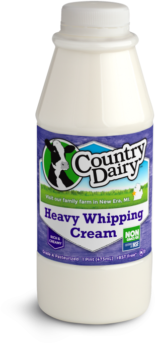 Whipping Cream Pint - Country Dairy (600x863), Png Download
