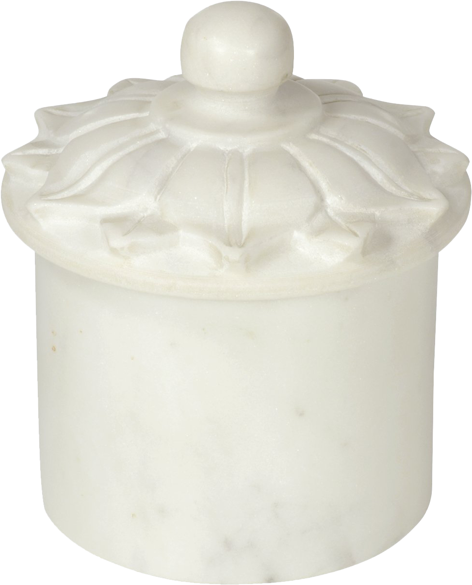 White Lotus Bath Accessories - John Robshaw Lotus Covered Jar, White, Covered Jar (1500x1500), Png Download
