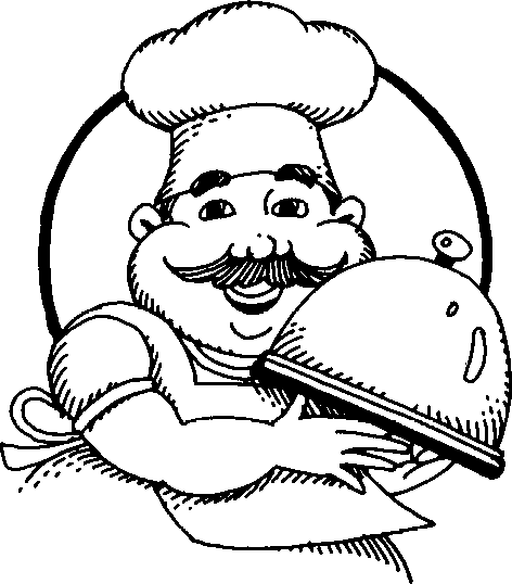 Jpg Royalty Free Library Cook Clipart Black And White - Chef Clipart Black And White (472x538), Png Download