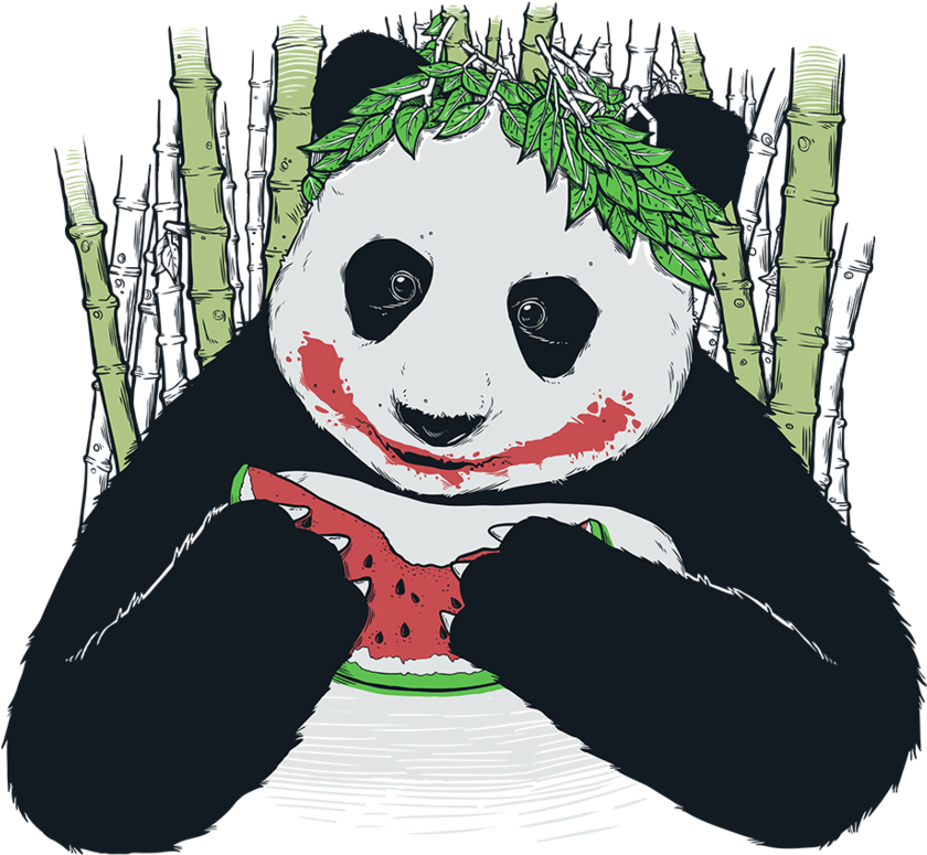 Panda Joker (1024x887), Png Download