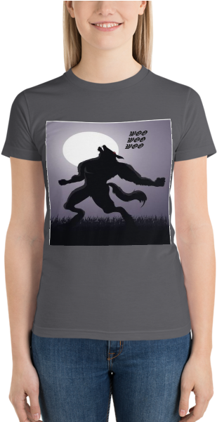 Short Sleeve Women's T-shirt Wolf For Halloween • Abdelrahman's - T-shirt (600x600), Png Download