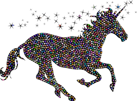 Horse Winged Unicorn Silhouette Sticker - Clip Art Unicorn Silhouette (460x340), Png Download