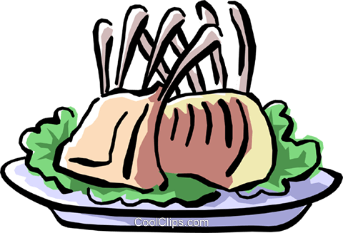 Rack Of Lamb Royalty Free Vector Clip Art Illustration - Rack Of Lamb Clipart (480x327), Png Download
