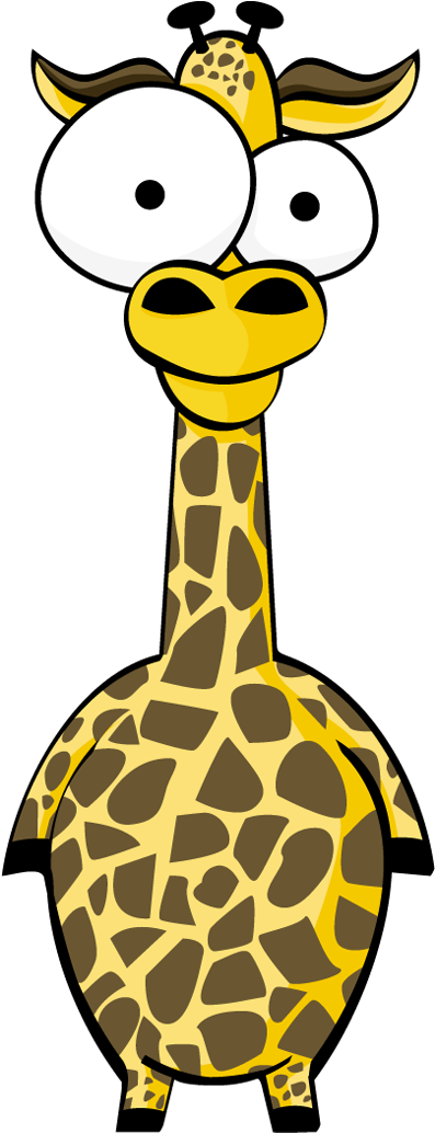 Funny Cartoon Giraffe With Big Eyes - Cartoon Giraffe With Big Eyes (400x1050), Png Download