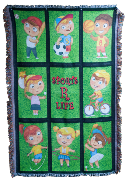 Vapor Nine Panel Throw Blanket - Blanket (500x588), Png Download