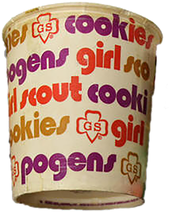 1970s Girl Scout Cookie Round Container - Girl Scout (558x700), Png Download