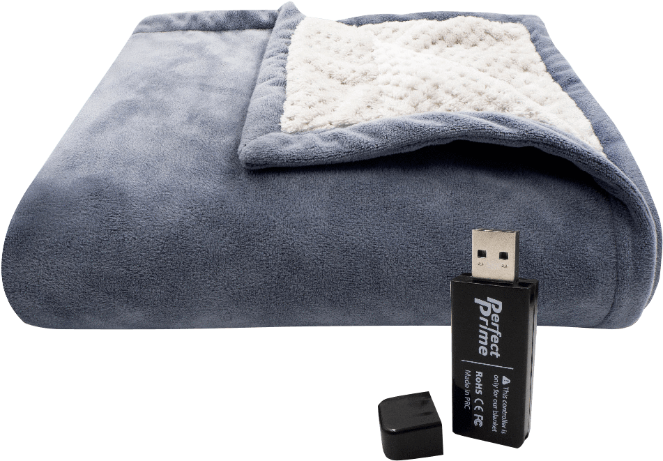 Hp Soft Fleece Portable Usb Power Heating Throw Shoulder - Suede (1000x1000), Png Download