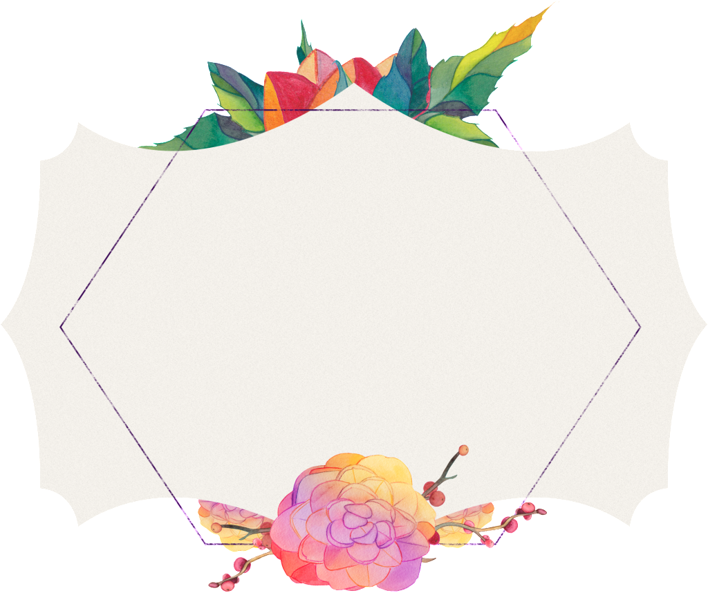 Flower Border Watercolor Hand Painted Transparent - Portable Network Graphics (1024x858), Png Download