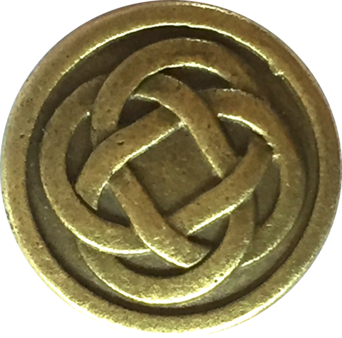 Celtic Knot Antique Gold Metal Button 11/16" - Metal (480x475), Png Download