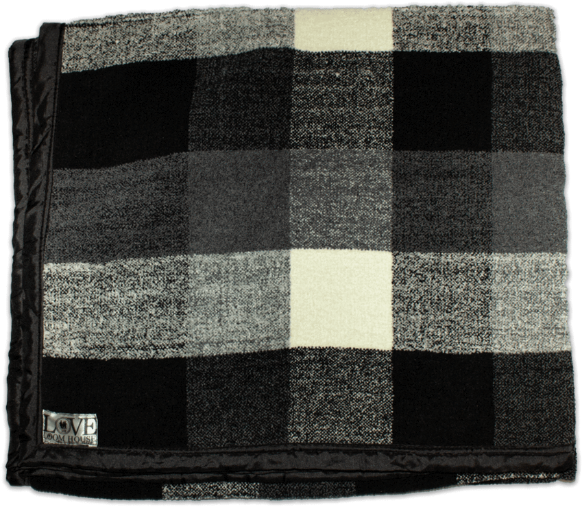 Black, White, & Grey Checker Throw Blanket - Woolen (1024x1024), Png Download