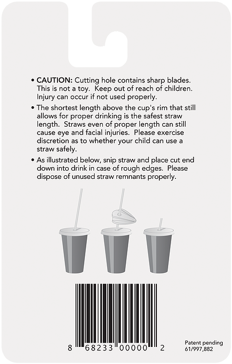 Snip N Sip Drinking Straw Cutter - Snip N Sip (617x851), Png Download