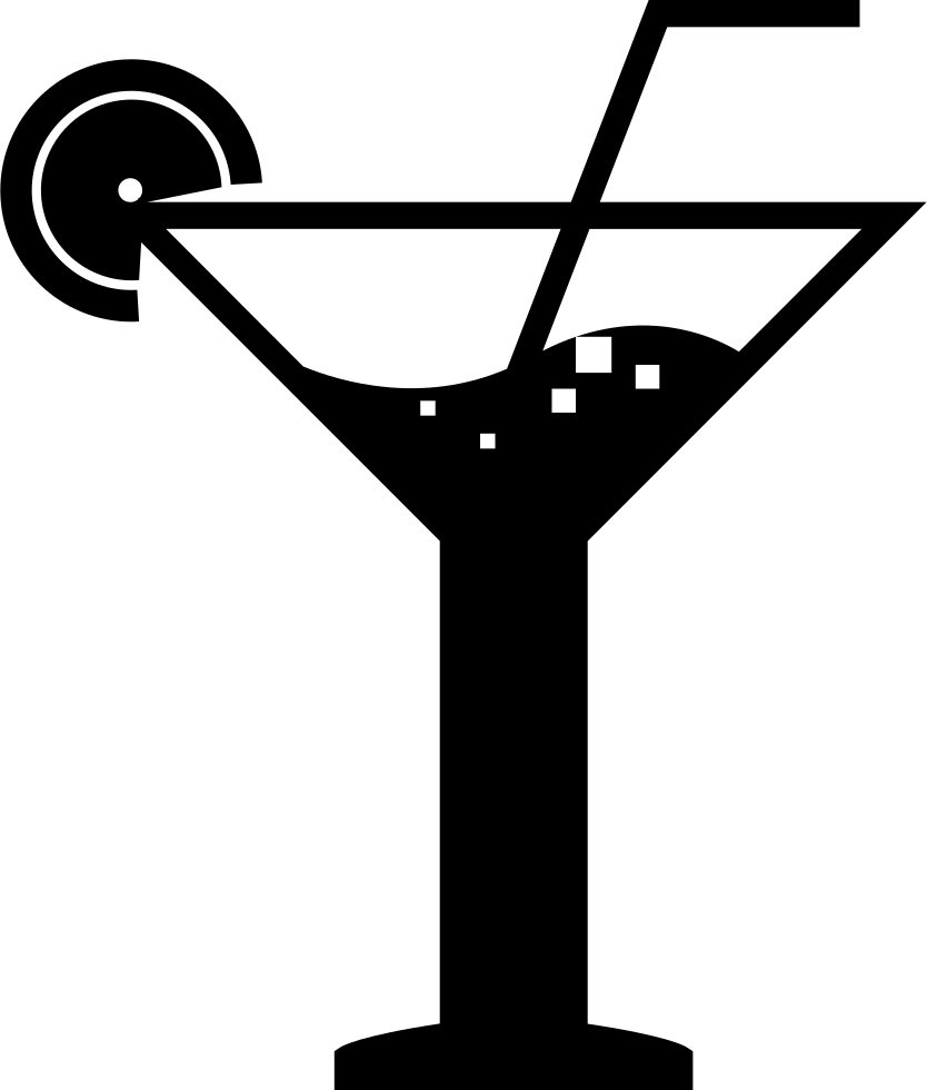 Cocktail With A Straw And Slice Of Lemon Comments - Cocktail (834x980), Png Download