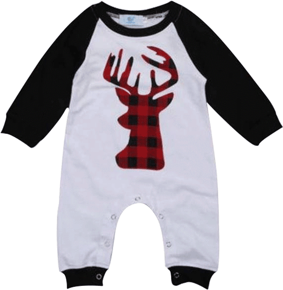 Petite Bello Christmas Black / 0-6 Months Christmas - Newborn Baby Boys Girls Deer Romper Bodysuit Jumpsuit (600x600), Png Download