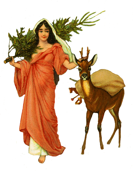 Christmas Clip Art Angel With Deer - Christmas Day (462x591), Png Download