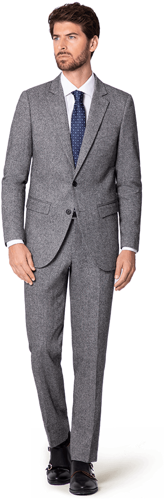 Grey Tweed Suit - Suit (600x1634), Png Download