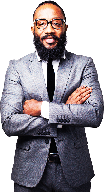 Man In Business Suit Man In Business Suit - Black Man Beard Business (810x814), Png Download