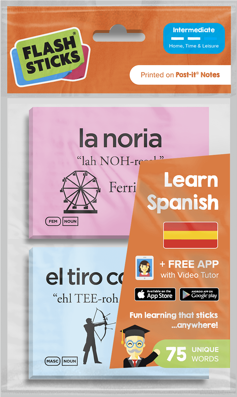 Topic Pack Bundle - Flashsticks Spanish Starter Pack - Beginner (1983x1608), Png Download