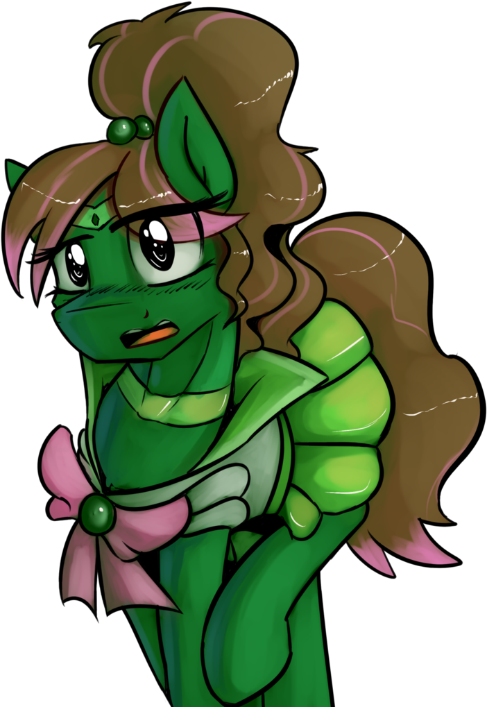 Emberkaese, Blushing, Crossdressing, Earth Pony, Embarrassed, - Cartoon (756x1024), Png Download