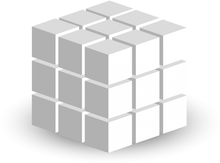 White Cube Composed Of Smaller White Cubes, Representing - Alternate (900x657), Png Download