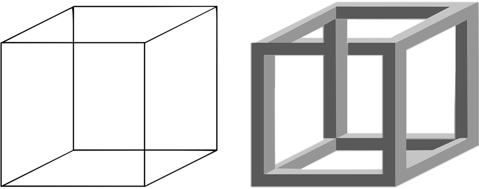 Squares Clipart Cube Object - Impossible Cube (960x480), Png Download