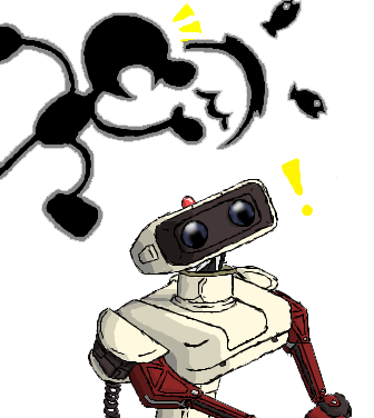 Ssbb Characters - Mr Game And Watch And Rob (336x376), Png Download
