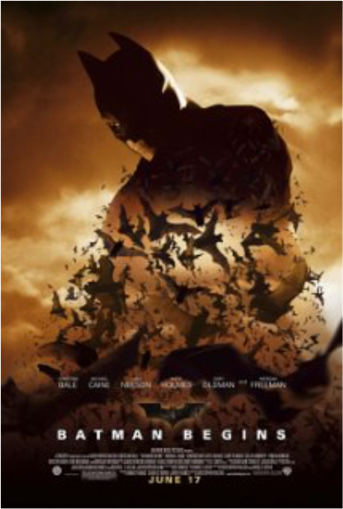 This Is The Poster For Batman Begins - Batman Begins (1024x748), Png Download