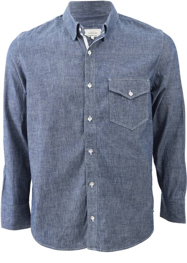 Rag & Bone Selvage Chambray Shirt - Rag And Bone Chambray Selvedge Shirt (800x1019), Png Download