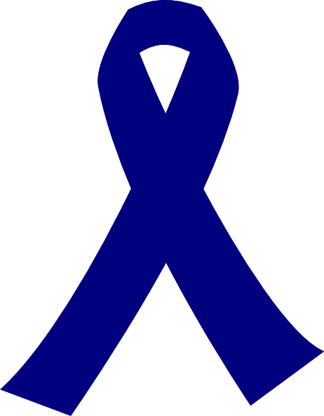 Cancer Ribbon Colors Clipart 3 By Joshua - Dark Blue Cancer Ribbon (462x593), Png Download