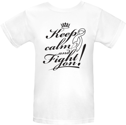 Lung Cancer Keep Calm And Fight On Women's White Organic - Awareness Ribbon (480x480), Png Download