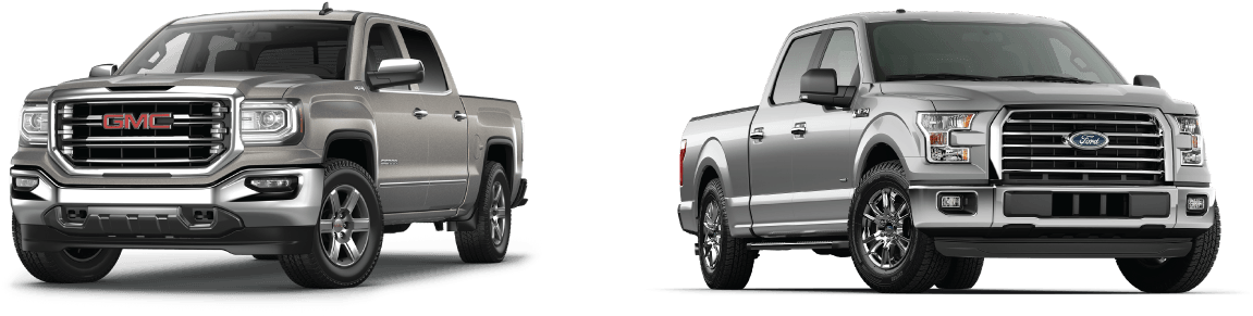 Gmc Sierra Vs Ford F-150 - 2018 Gmc Sierra Silver (1186x306), Png Download