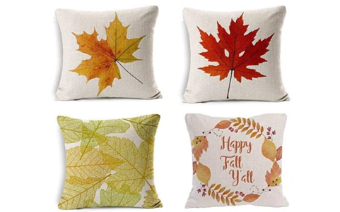 What Better Way To Decorate The House Then With Some - All Smiles Decorative Fall Red Maple Leaves Throw Pillow (600x300), Png Download